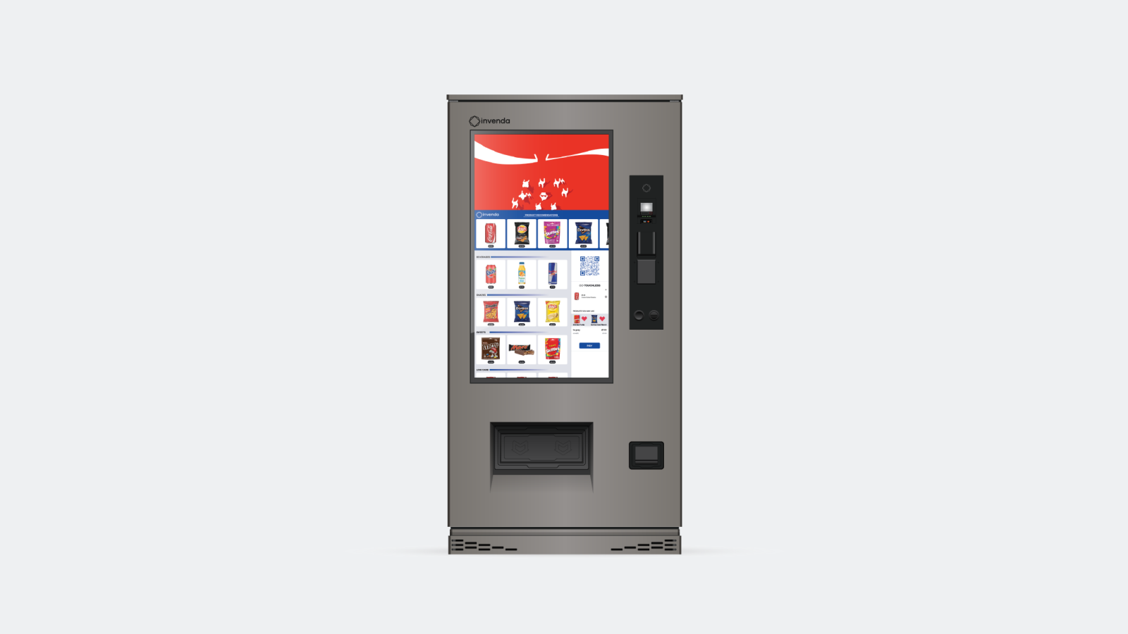 Grey outdoor smart vending machine