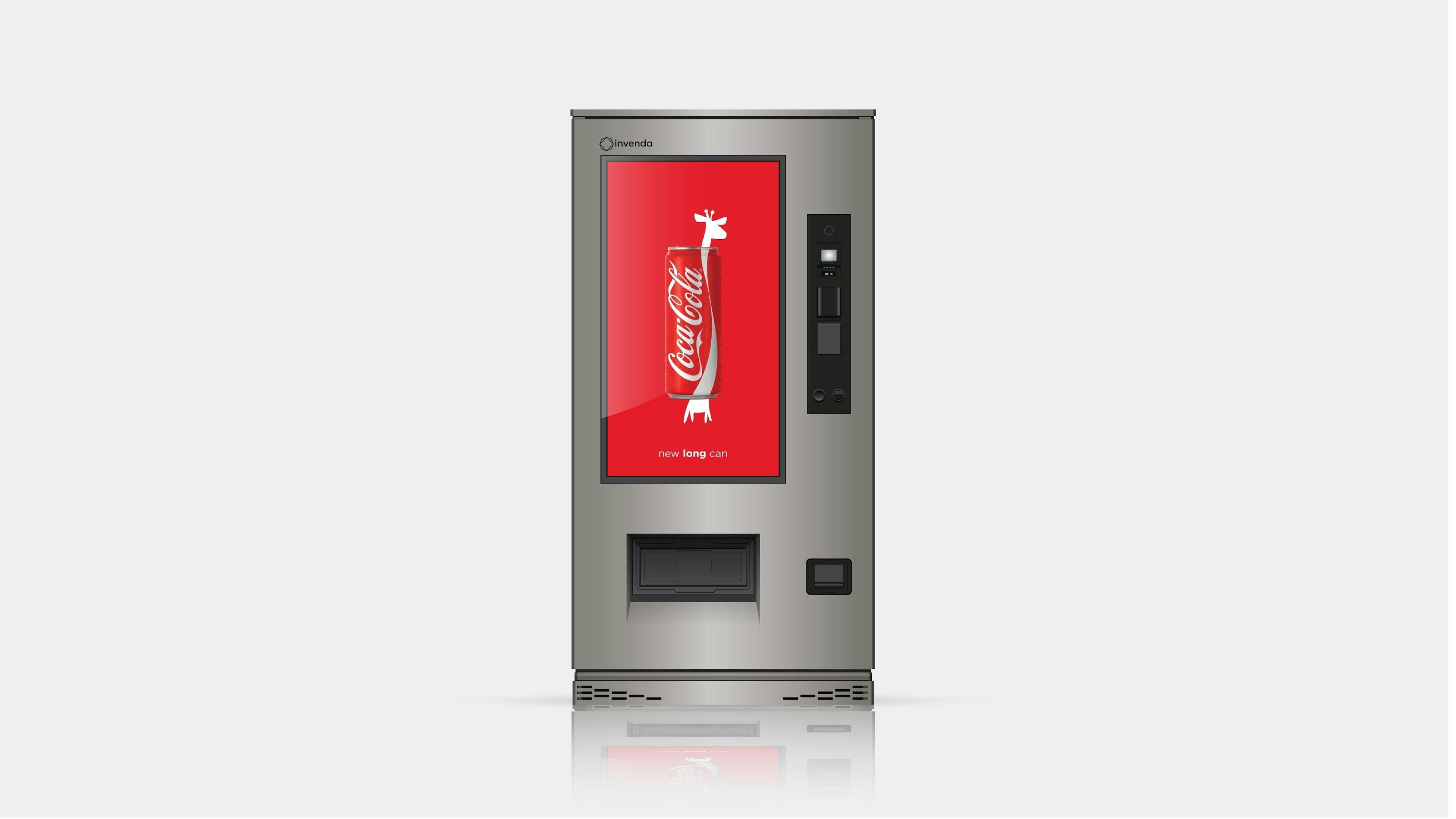 Smart vending machine displaying an ad